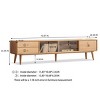 Modern Solid Beech TV Cabinet,TV Console with Glass Doors and Storage Drawers,Wooden Living Room Media Console TV Cabinet-Cuddlewood - 4 of 4