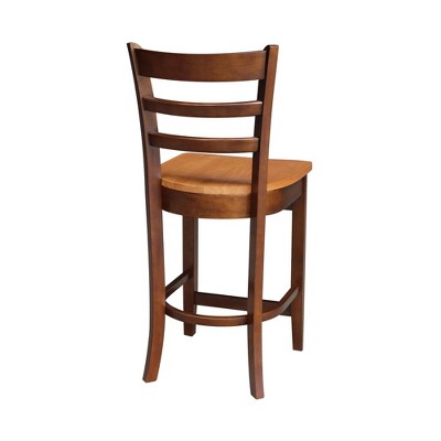 Emily 41'' Solid Wood White Ladder Back Counter Stool