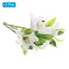 Unique Bargains Home Decor Lily Fake Artificial Flowers in Vase for Centerpiece Table - 3 of 4