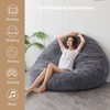 MAXYOYO 3 in 1  Giant Fur Bean Bag Chair - Round Fluffy Bean Bag for Adult, Dark Grey - 4 of 4