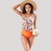 Anna-Kaci Swim Women's Ruched Tankini Top with Adjustable Drawstring and Leopard High Waist Bottoms - 4 of 4