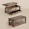 Greenstell Vintage solid wood gas pressure lift coffee table with drawers and hidden compartments for storage - 2 of 4