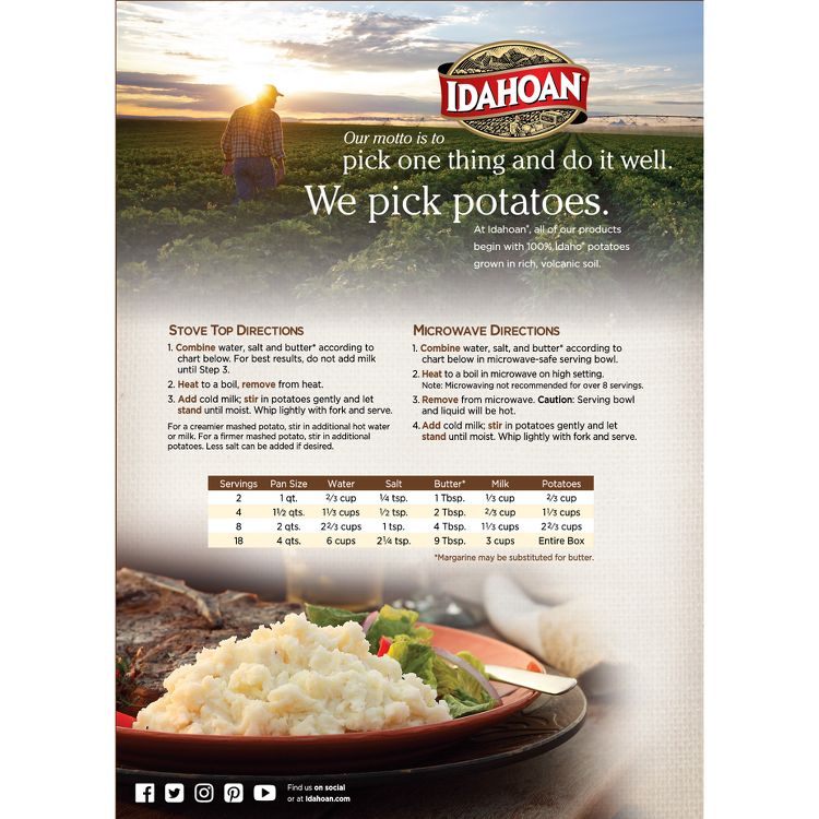 Idahoan Gluten Free Original Mashed Potatoes - 13.75oz, 2 of 9