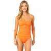 Women's Live In Color Twist Front Shirred One Piece Swimsuit - 3 of 4