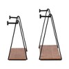 Sagebrook Home Set of 2 Wall Shelves - 12"/14" Brown and Black Wood and Metal Rustic Floating Swing Wall Shelves - 3 of 4