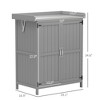 Outdoor Storage Cabinet, Garden Tool Shed with Metal Tabletop and Shelfen Potting Bench with 2 Doors - 3 of 4