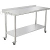 Commercial Stainless Steel Table for Prep & Work, 60 x 24 in Kitchen Food Prep Table with Adjustable Under Shelf and Hooks, for Warehouse,Garage - 2 of 4