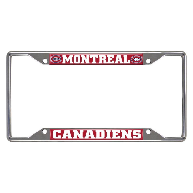 NHL Montreal Canadiens Durable Chrome Metal License Plate Frame, Secure Fit, Vibrant Team Colors, 1 of 4
