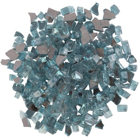 Home-Complete 10.47 lbs .5" Crushed Rock Fire Glass Aqua Blue - image 1 of 4