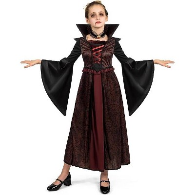 SYNCFUN Halloween Royal Vampire Costume Set for Girls Halloween Dress Up Party, Carnival Cosplay -  Large ( 10- 12 yrs)