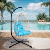 PAGED Swing Chair Outdoor, Outdoor Egg Hanging Chair with Stand, Patio Wicker Swing Egg Chair Indoor Swinging Chair - 2 of 4