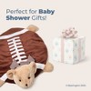 Bearington Baby Touchdown Tummy Time Mat, 30 x 30 Inch Football Teddy Bear Plush Stuffed Animal Blanket, Baby Boy Football - 4 of 4