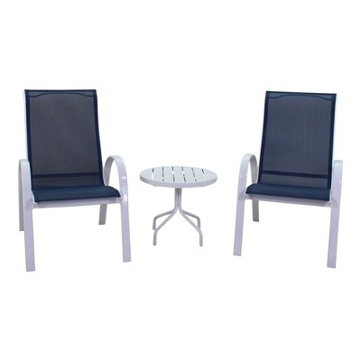Courtyard Casual Santa Fe 3 pc Reclining Set  Includes one 20" End Table and two Reclining Sling Chairs