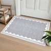 Scalloped Pattern Rugs for Living Room Bedroom Soft Non Slip Low Pile Throw Carpet Washable Foldable Area Rug - 3 of 4