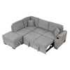 NicBex Sectional Sofa with Storage Ottoman Velvet Modern L Shaped Modular Sofa for Living Room & Apartment, Black - 4 of 4