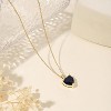 Birthstone Heart Necklace for Women, 14K Gold Plated with Cubic Zirconia Accents - 3 of 4