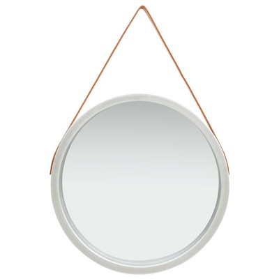 vidaXL Wall Mirror with Strap 23.6" Silver