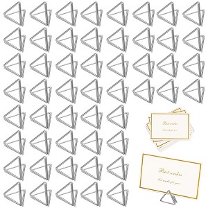 100pcs Place Card Holders Triangle Shape Table Number Holder with 20 Greeting Card for Wedding Party - 1 of 4