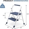 NAYSAYE Portable 2 Layer Step Ladder with Safety Buckle Wide Anti Slip Pedals and Stable Steel Frame, Gray, 21.06"*3"*36.81" - 2 of 4