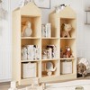 Kids Bookshelf 42.32in Toy Storage Organizer Wooden Bookcase Toddlers Natural Cubby Storage Toy Shelf for Playroom, Nursery, Kids Room - image 3 of 4