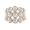 Ivory Faux Pearl Beaded Design Wedding Special Napkin Ring Set of 4 - Saro Lifestyle: Elegant Table Decor, Acrylic Craftsmanship - 3 of 4