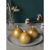 Set of 3 Round Teal Candles - 3 inch Sphere Candles for Wedding & Home Decor - Unscented Long Burning - 4 of 4
