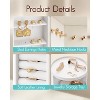 360°Rotating Vertical Jewelry Organizer with 6 Necklace Hooks, Open Ring Display Storage - 3 of 4