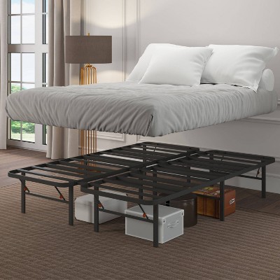 Twin Black Metal Platform Bed Frame with Storage