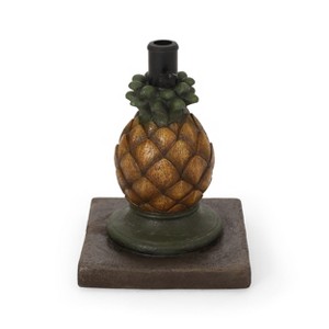 Maggift Umbrella Base, Pineapple Pattern Umbrella Base with Adapter, Cute Design, Suitable for Patio, Yard, Poolside, Yellow, 14" * 14" * 18" - 1 of 4