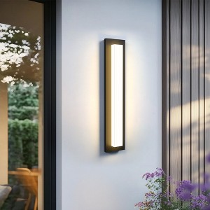 LamQee Modern Linear Outdoor Wall Lights Exterior Lighting Fixtures Outdoor Wall Sconces Wall Mount Lights With Acrylic Shade - 1 of 4