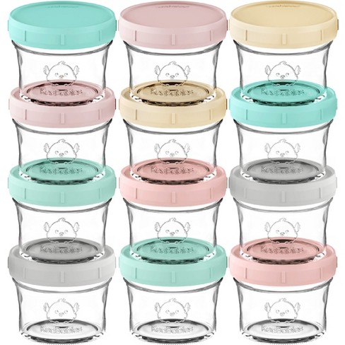 12pk Prep Baby Food Storage Containers, 4 Oz Leak-proof, Bpa Free Glass Baby  Food Jars For Feeding (pastels) : Target
