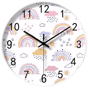 Unique Bargains Plastic Round Battery Powered Silent Non-Ticking Wall Clock 12 Inches - 1 of 4