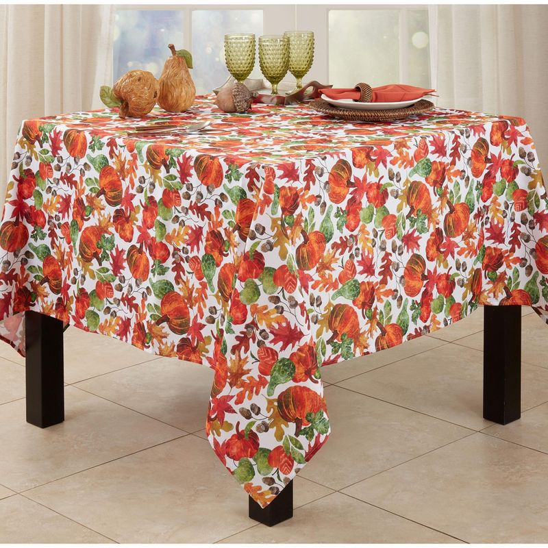 Saro Lifestyle Pumpkin Foliage Printed Tablecloth, 3 of 5