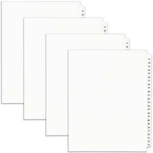 Avery Legal Exhibit Binder Dividers, Preprinted 51-75 Side Tabs, Unpunched Letter Size, 1 Collated Set, 4 Sets per Pack (01332) - 1 of 4