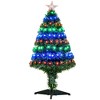 HOMCOM 3 FT Tall Douglas Fir Pre-Lit Artificial Christmas Tree with Realistic Branches, 90 Multi-Color LED Lights, Fiber Optics and 90 Tips - 4 of 4