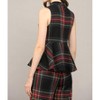 Women's Tartan Plaid Sleeveless Peplum Top - Fate - 2 of 4