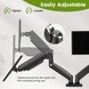 JIONJOY Dual Monitor Mount: Gas Spring Arm Desk Stand with Clamp & Grommet Base for Computer Screens - 3 of 4