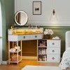 Fredees Corner Vanity Desk with 3-Color LED Mirror and Charging Station - 3 of 4