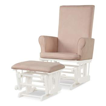 Costway Glider and Ottoman Cushion Set Wooden Baby Nursery Rocking Chair