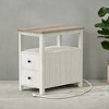 End Table with Drawers for Living Room Living Room Side Table with Drawers Narrow Coffee Table with Charging Station - 2 of 4