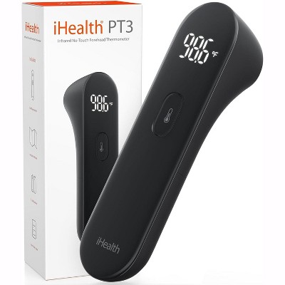 iHealth No-Touch Forehead Thermometer, Digital,3 Ultra-Sensitive Sensors, Large LED Digits, Quiet Vibration)