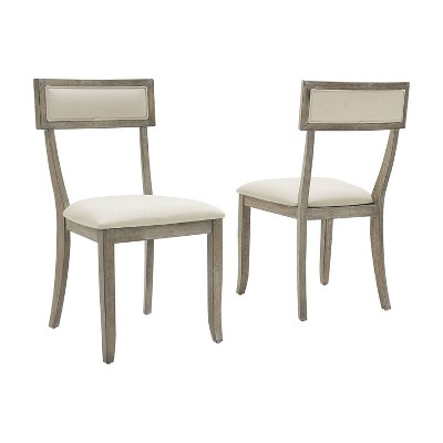 Alessia Rustic Graywash Upholstered Linen Arm Chair