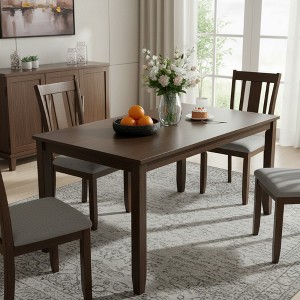 SereneCUSH Square/Rectangle Wooden Square Dining Table, Kitchen Table for Small Space, 4/6 Person Dining Table for Kitchen Dinning Room, Dark Walnut - 1 of 4