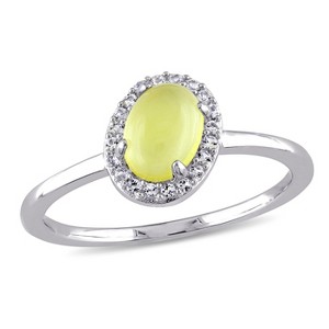EVERLY JEWELRY | Sterling Sliver 1 CT TGW Yellow Dyed Quartz White Topaz Fashion Ring - 1 of 4