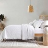 White Ruffled Quilt, Stone - Washed Microfiber Bedding Set, Reversible 3 - Piece with Pillow Shams for All Seasons - 4 of 4