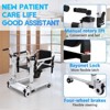 ODK Portable Patient Lift Transfer Chair with 180¡ã Split Seat & Potty, Multifunctional Bathroom Wheelchair & Elderly Bedside Commode Chair - 4 of 4
