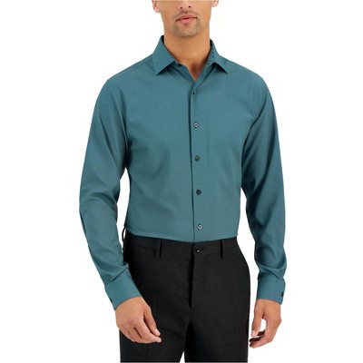 Alfani Mens Slim-Fit 4-Way Stretch Dashes Geo Print Button Down Dress Shirt