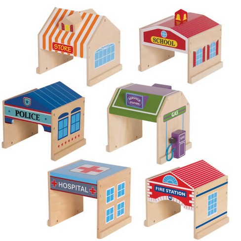 Guidecraft Community Buildings - Set Of 6 : Target