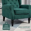 Okak Accent Chair Button-Tufted Living Room Chair with Upholstered Rounded Cushion High Wingback Armchair with Wood Legs for Lounge Bedroom - 3 of 4