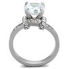 Slickblue Women's Stainless Steel Ring, Clear AAA CZ, No Plating Finish, Round Design, Size 5-10 - 3 of 4